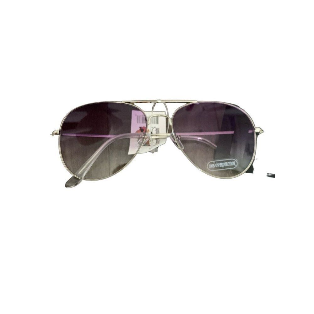 Womens new purple lens silver frame aviator sunglasses Uv Protection